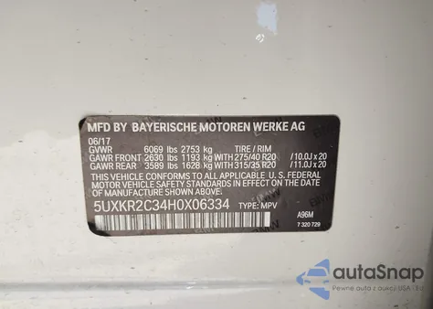 2017 BMW X5 Sdrive35I из США, поврежденный, VIN 5UXKR2C34H0X06334